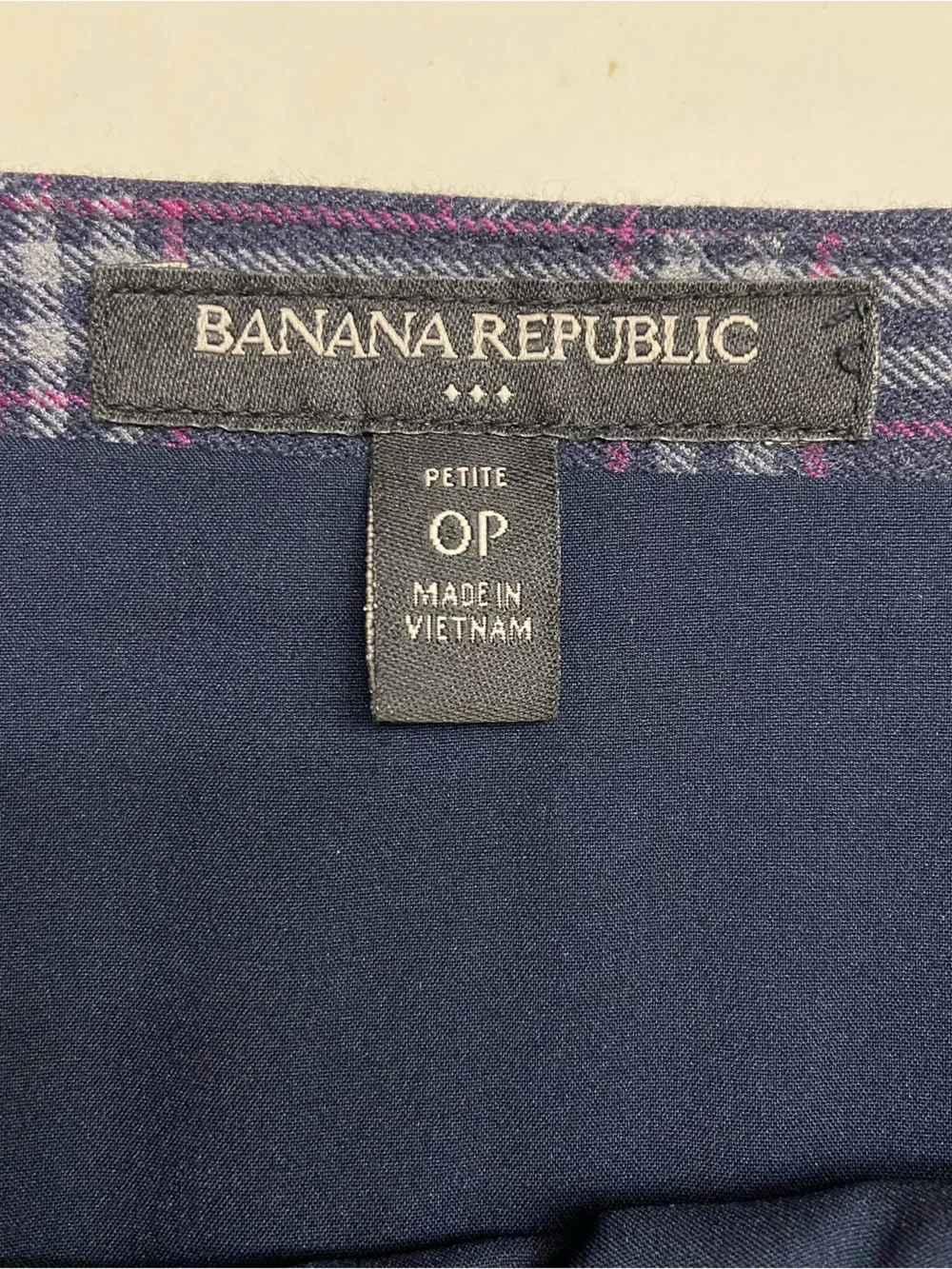 Banana Republic Navy Plaid Mini Skirt Size 0P